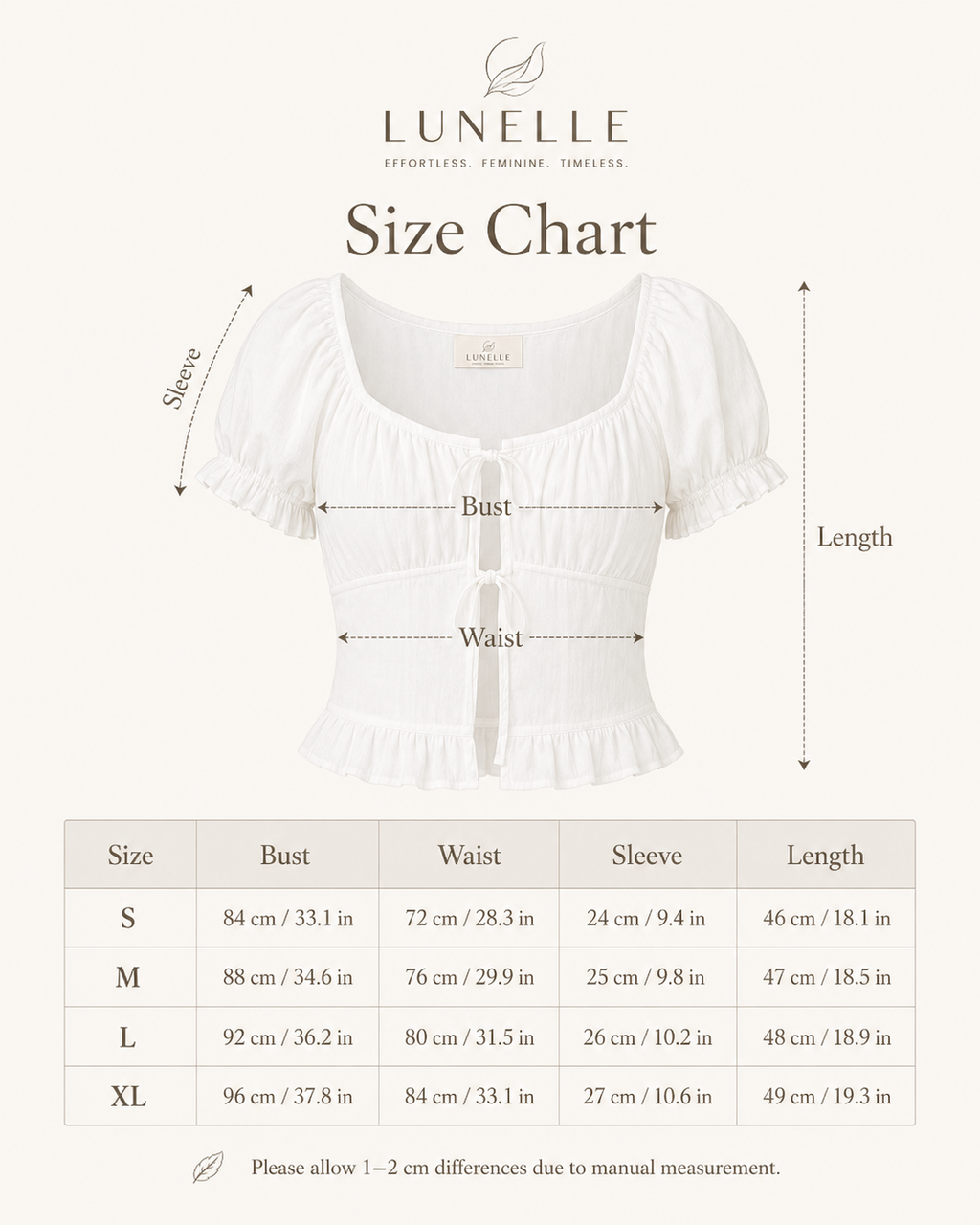 LUNELLE Women's Tie Front Puff Sleeve Blouse - White Textured Top
