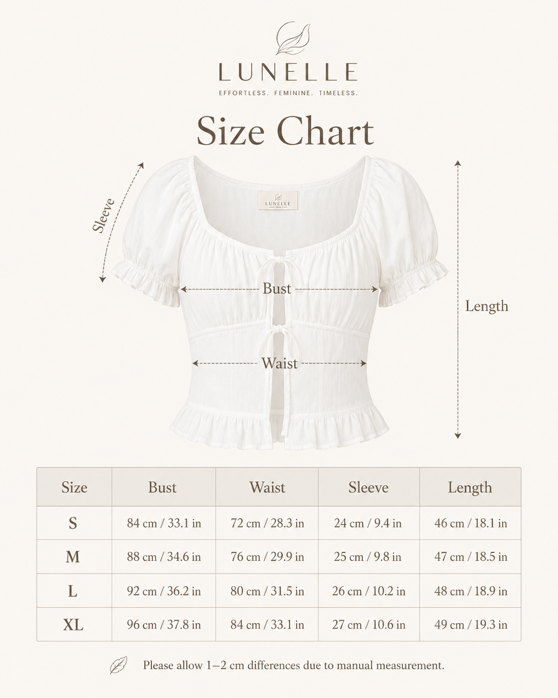 LUNELLE Women's Tie Front Puff Sleeve Blouse - White Textured Top