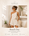 LUNELLE Women's Two Piece Summer Set - One Shoulder Top & High Waist Shorts