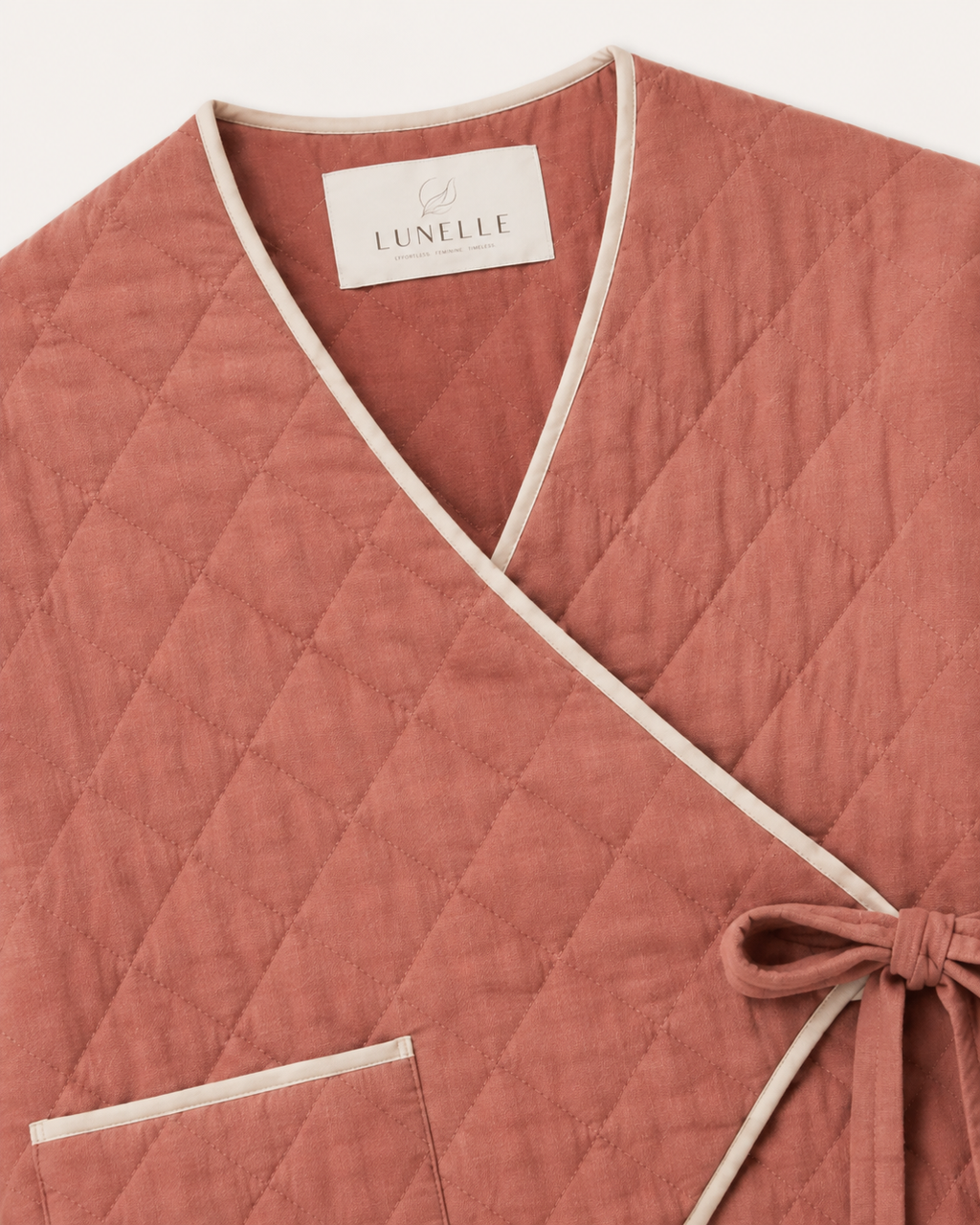 LUNELLE Women's Quilted Wrap Jacket - Dusty Rose