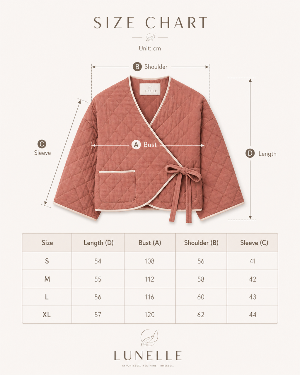 LUNELLE Women's Quilted Wrap Jacket - Dusty Rose