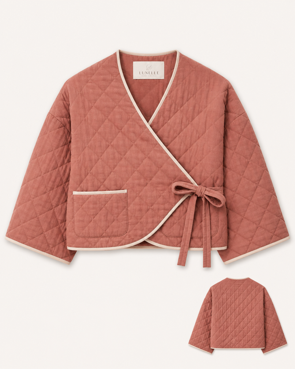 LUNELLE Women's Quilted Wrap Jacket - Dusty Rose