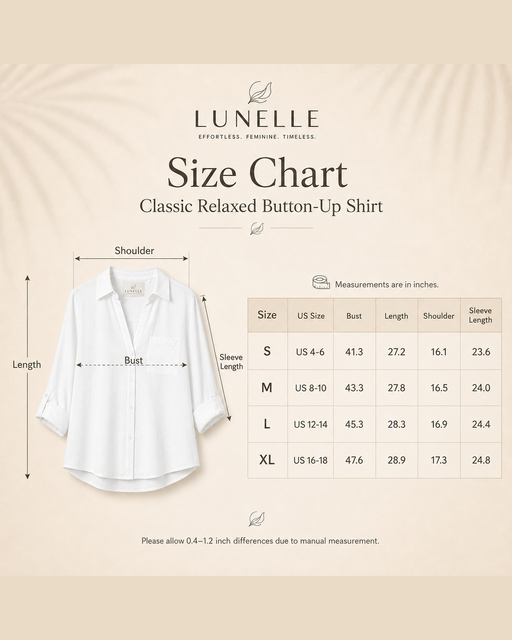 LUNELLE Women's Lightweight Relaxed Button-Up Shirt