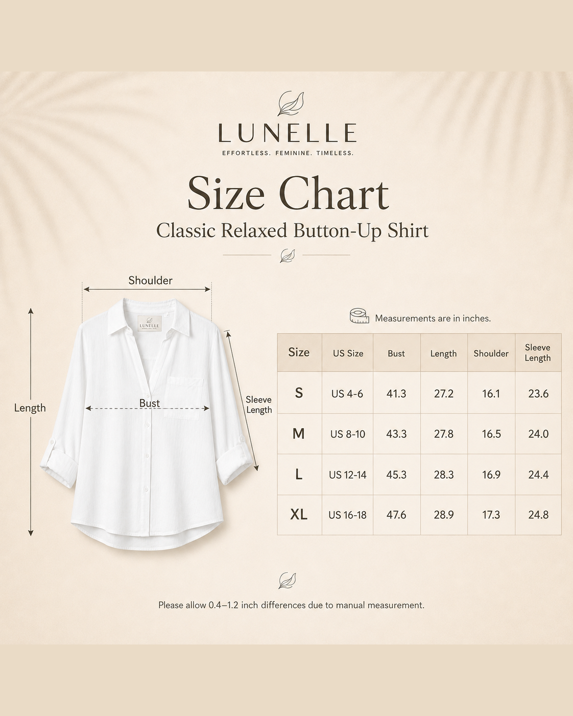 LUNELLE Women's Lightweight Relaxed Button-Up Shirt