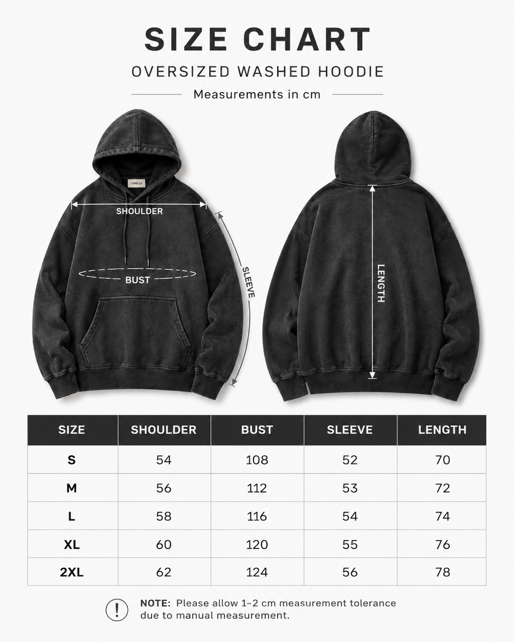 LUNELLE Washed Oversized Hoodie