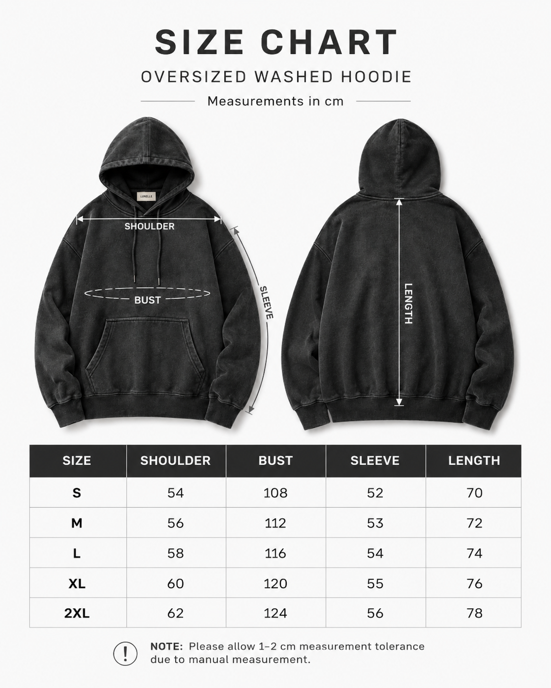LUNELLE Washed Oversized Hoodie
