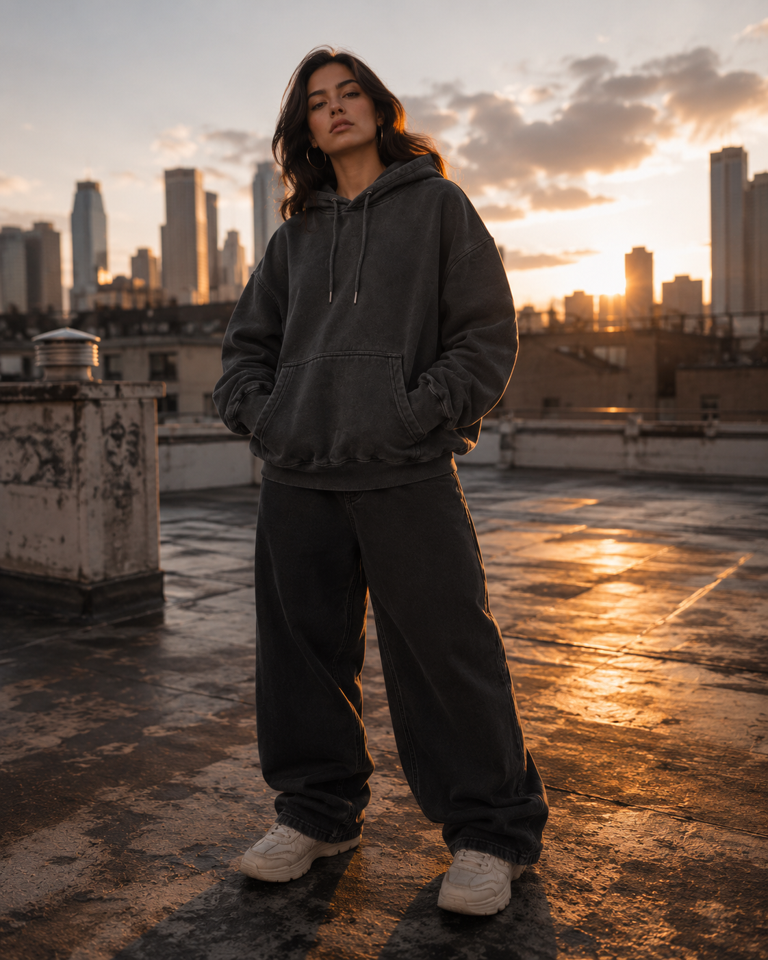 LUNELLE Washed Oversized Hoodie